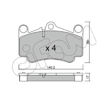 Sada brzdových destiček, kotoučová brzda CIFAM 822-893-0