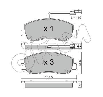 Sada brzdových destiček, kotoučová brzda CIFAM 822-898-0