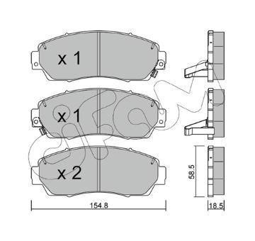 Sada brzdových destiček, kotoučová brzda CIFAM 822-903-0