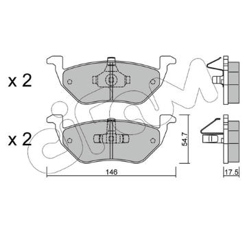 Sada brzdových destiček, kotoučová brzda CIFAM 822-907-0