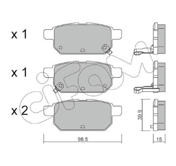 Sada brzdových destiček, kotoučová brzda CIFAM 822-915-0