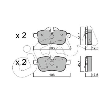 Sada brzdových destiček, kotoučová brzda CIFAM 822-919-0