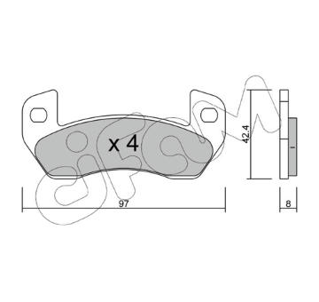 Sada brzdových destiček, kotoučová brzda CIFAM 822-925-0