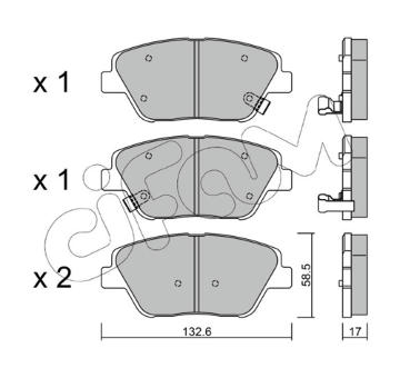 Sada brzdových destiček, kotoučová brzda CIFAM 822-945-0