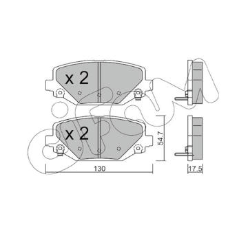 Sada brzdových destiček, kotoučová brzda CIFAM 822-947-0