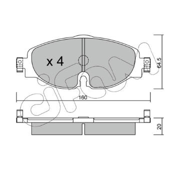Sada brzdových destiček, kotoučová brzda CIFAM 822-950-0