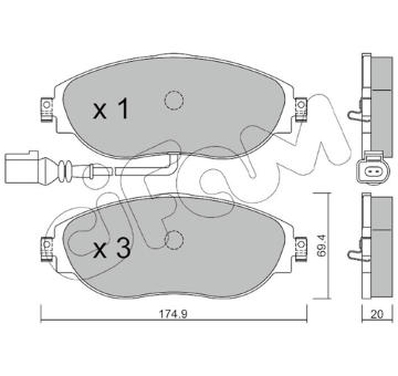 Sada brzdových destiček, kotoučová brzda CIFAM 822-952-0