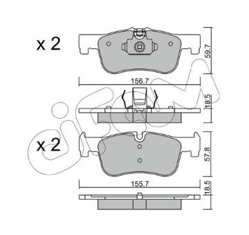 Sada brzdových destiček, kotoučová brzda CIFAM 822-959-0