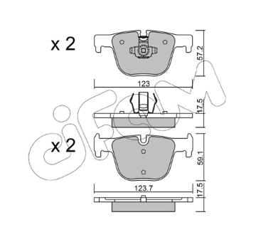 Sada brzdových destiček, kotoučová brzda CIFAM 822-963-0