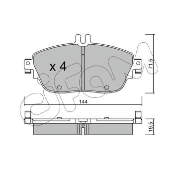 Sada brzdových destiček, kotoučová brzda CIFAM 822-965-0