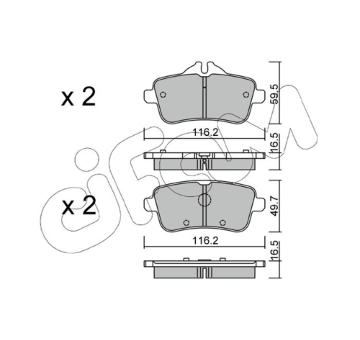 Sada brzdových destiček, kotoučová brzda CIFAM 822-968-3