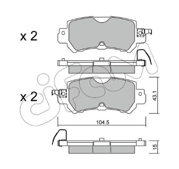 Sada brzdových destiček, kotoučová brzda CIFAM 822-970-0