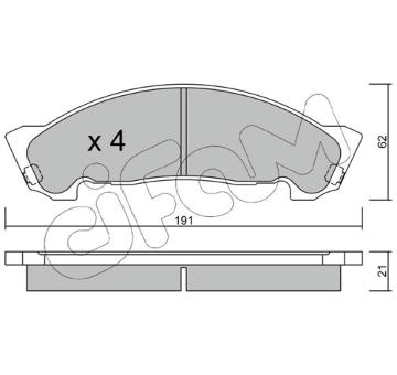 Sada brzdových destiček, kotoučová brzda CIFAM 822-972-0