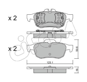 Sada brzdových destiček, kotoučová brzda CIFAM 822-974-0