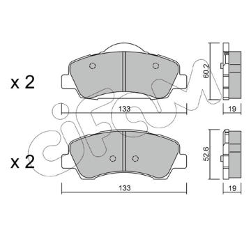 Sada brzdových destiček, kotoučová brzda CIFAM 822-982-0