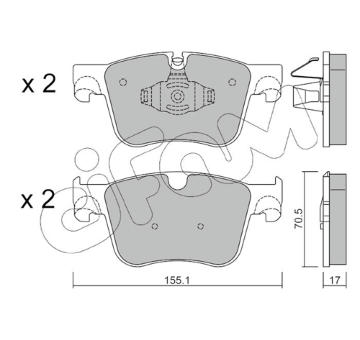 Sada brzdových destiček, kotoučová brzda CIFAM 822-985-1