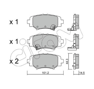 Sada brzdových destiček, kotoučová brzda CIFAM 822-993-0