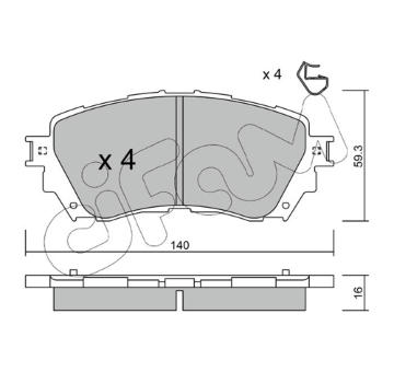 Sada brzdových destiček, kotoučová brzda CIFAM 822-994-0