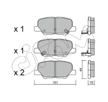 Sada brzdových destiček, kotoučová brzda CIFAM 822-995-0