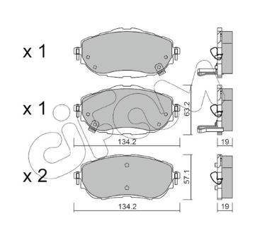 Sada brzdových platničiek kotúčovej brzdy CIFAM 822-998-0