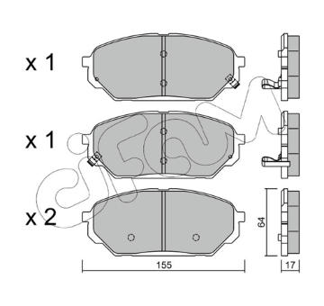 Sada brzdových destiček, kotoučová brzda CIFAM 822-999-0