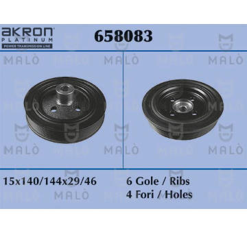 remenice, klikovy hridel AKRON-MALÒ 658083
