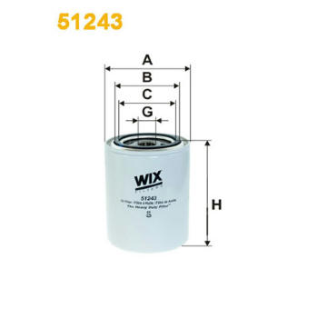 Filtr, pracovní hydraulika WIX FILTERS 51243