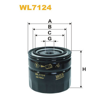 Filtr, pracovní hydraulika WIX FILTERS WL7124