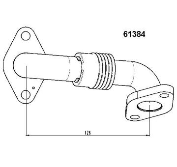 Potrubie AGR-ventilu BorgWarner 61384D