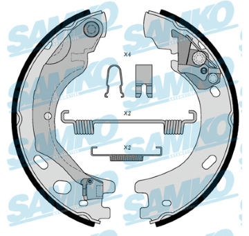 Sada brzdových čelistí, parkovací brzda SAMKO 81030