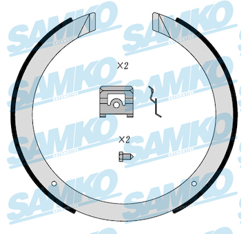 Sada brzdových čelistí, parkovací brzda SAMKO 81098