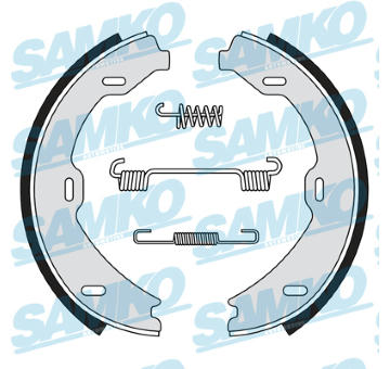Sada brzdových čelistí, parkovací brzda SAMKO 88880