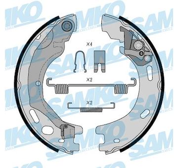 Sada brzdových čelistí, parkovací brzda SAMKO 89570