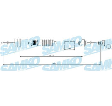 Tažné lanko, ovládání spojky SAMKO C0013C