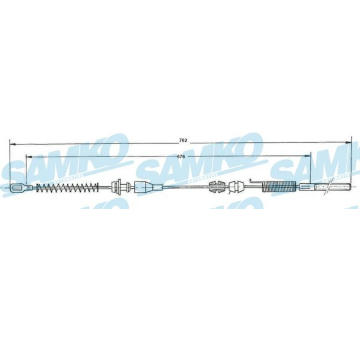 Tažné lanko, parkovací brzda SAMKO C0028B
