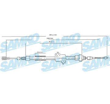 Tažné lanko, parkovací brzda SAMKO C0034B