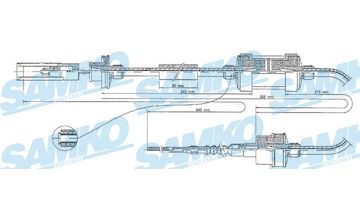 Tažné lanko, ovládání spojky SAMKO C0045C