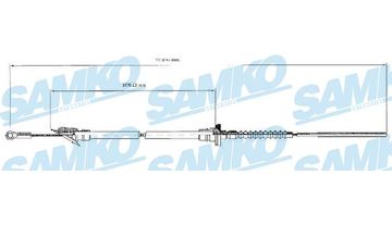Tažné lanko, ovládání spojky SAMKO C0062C