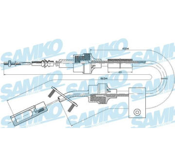 Tažné lanko, ovládání spojky SAMKO C0065C