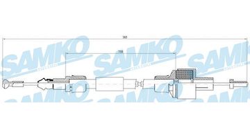 Tažné lanko, ovládání spojky SAMKO C0081C