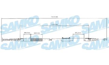 Tažné lanko, parkovací brzda SAMKO C0086B