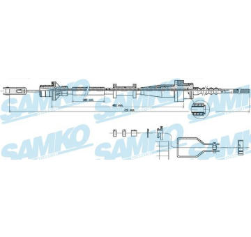 Tažné lanko, ovládání spojky SAMKO C0116C