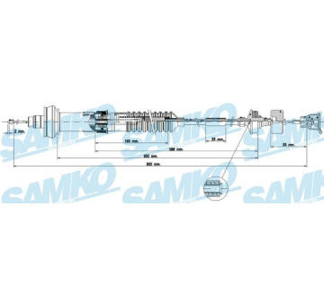 Tažné lanko, ovládání spojky SAMKO C0153C