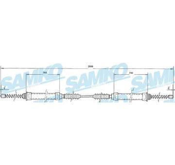 Tažné lanko, parkovací brzda SAMKO C0170B
