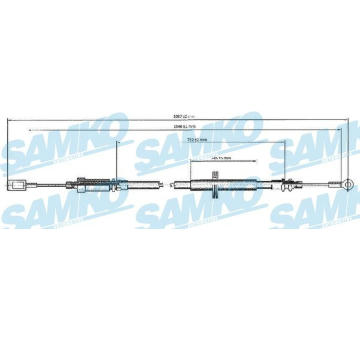 Tažné lanko, parkovací brzda SAMKO C0173B