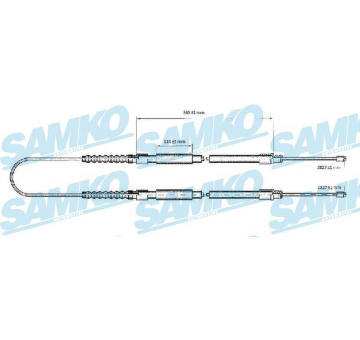 Tažné lanko, parkovací brzda SAMKO C0176B