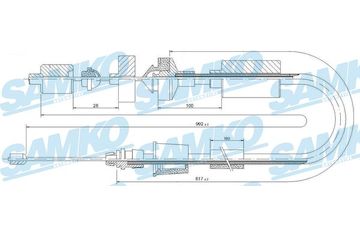 Tažné lanko, ovládání spojky SAMKO C0202C