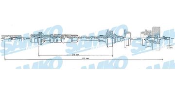 Tažné lanko, ovládání spojky SAMKO C0219C