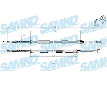 Tažné lanko, parkovací brzda SAMKO C0235B