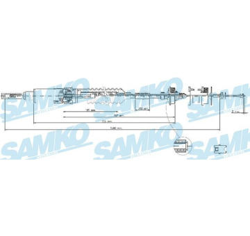 Tažné lanko, ovládání spojky SAMKO C0240C